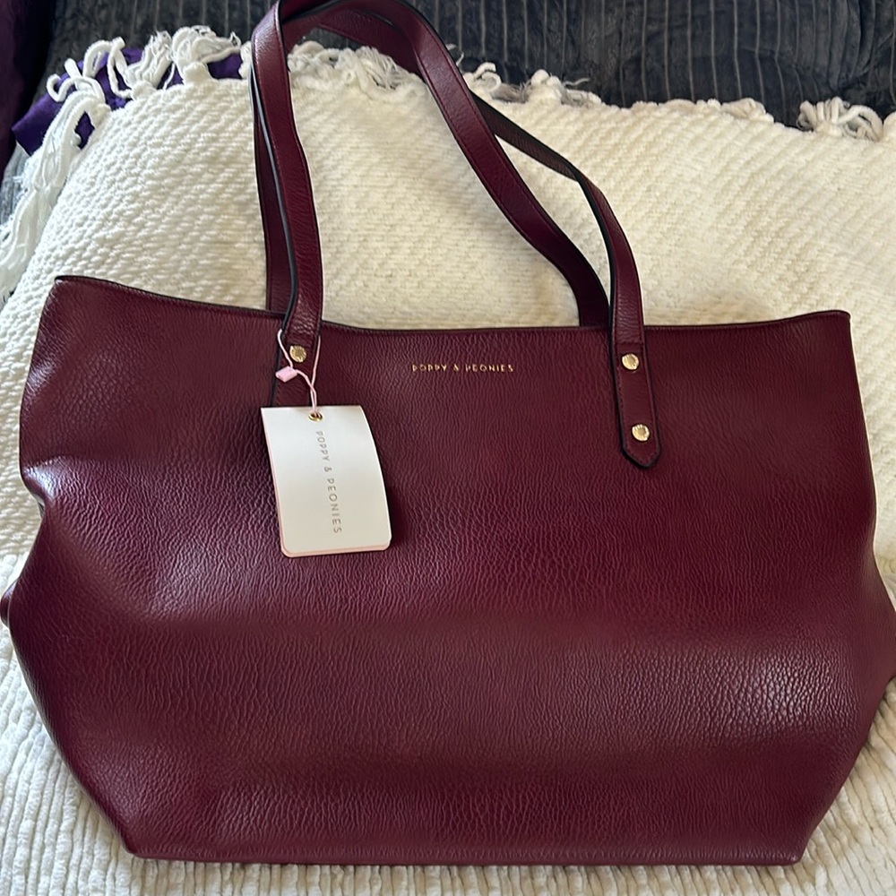 Poppy and Peonies Go Getter Tote in Berry.